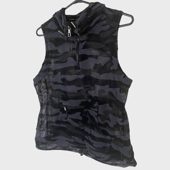 Calvin Klein Performance Camo Printed Mesh Vest Black/Gray Women's Size Small - Picture 2 of 11